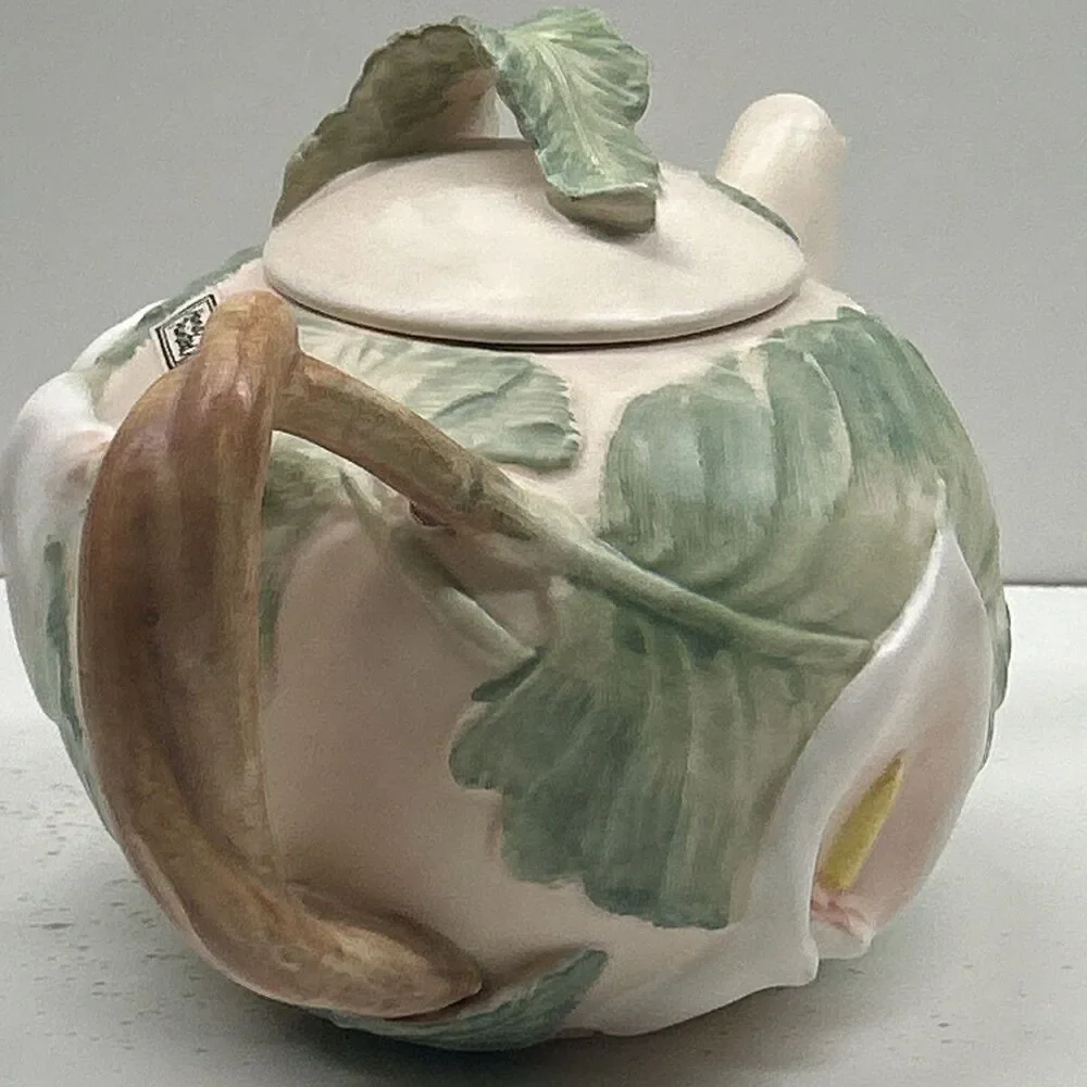 Fritz & Floyd Calla Lily 1987 Tea Pot Decorative‎ Collectible Hand Painted Japan
